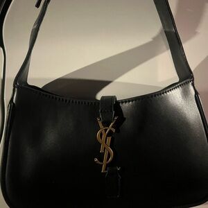 Yves Saint Laurent Black and Gold Shoulder Bag